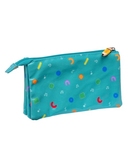 Trousse Fourre-Tout Triple CoComelon Back to class Bleu clair (22 x 12 x 3 cm)