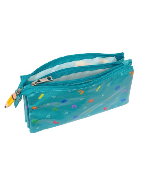 Trousse Fourre-Tout Triple CoComelon Back to class Bleu clair (22 x 12 x 3 cm)