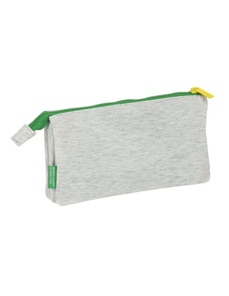 Trousse Fourre-Tout Triple Benetton Pop Gris (22 x 12 x 3 cm)