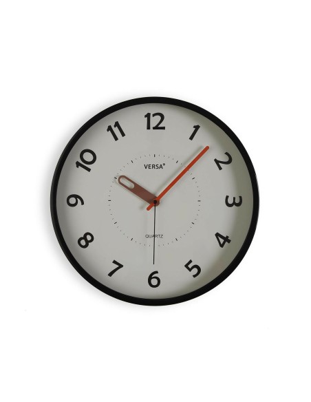 Horloge Murale Versa Noir Plastique 4 x 30 x 30 cm