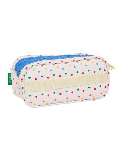 Trousse Fourre-Tout Triple Benetton Topitos Blanc (21,5 x 10 x 8 cm) 2