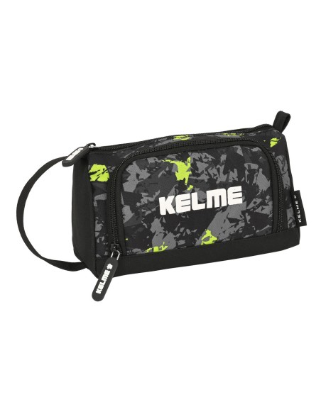 Trousse Scolaire avec Accessoires Kelme Jungle Noir Gris Citron 20 x 11 x 8.5 cm (32 Pièces)