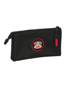 Trousse Fourre-Tout Triple Paul Frank Campers Noir (22 x 12 x 3 cm)