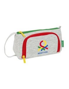 Trousse d'écolier Benetton Pop Gris 20 x 11 x 8.5 cm