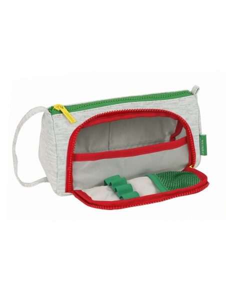 Trousse d'écolier Benetton Pop Gris 20 x 11 x 8.5 cm