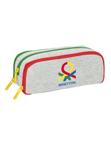 Trousse Fourre-Tout Triple Benetton Pop Gris (21 x 8 x 8 cm)