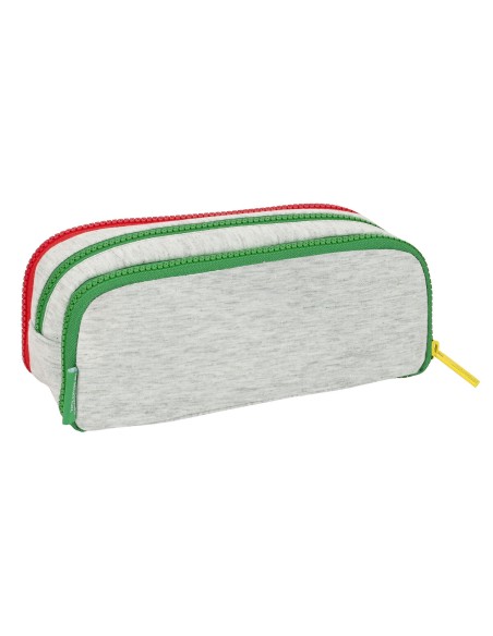 Trousse Fourre-Tout Triple Benetton Pop Gris (21 x 8 x 8 cm)