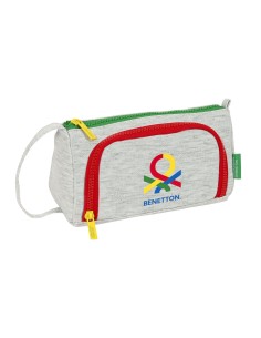 Trousse Scolaire avec Accessoires Benetton Pop Gris 20 x 11 x 8.5 cm (32 Pièces)