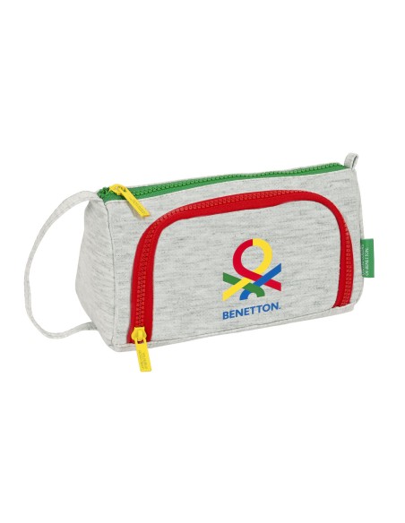 Trousse Scolaire avec Accessoires Benetton Pop Gris 20 x 11 x 8.5 cm (32 Pièces)