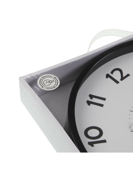Horloge Murale Versa Noir Plastique 4 x 30 x 30 cm