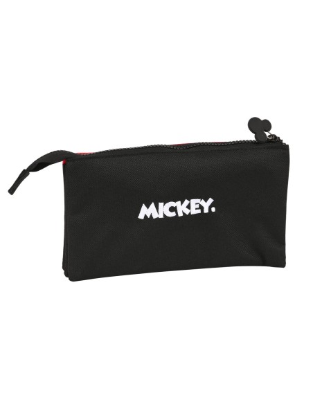 Trousse Fourre-Tout Triple Mickey Mouse Clubhouse Mickey mood Noir Rouge 22 x 12 x 3 cm