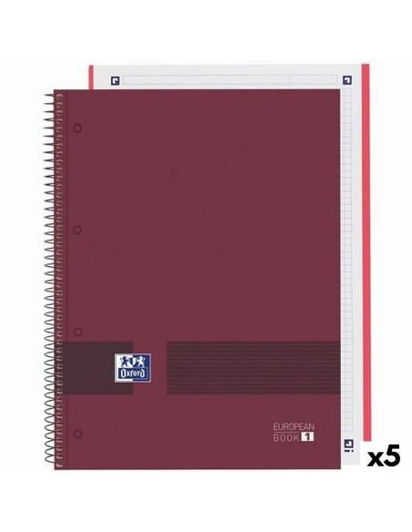Cahier Oxford European Book Write&Erase Bordeaux A4 A4+ 80 Volets (5 Unités)