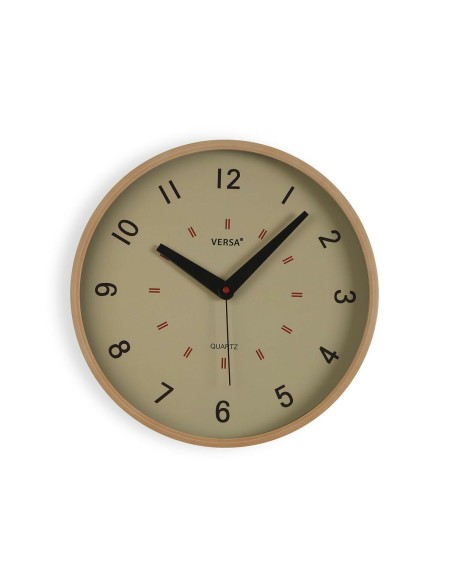 Horloge Murale Versa Beige Plastique 4 x 30 x 30 cm
