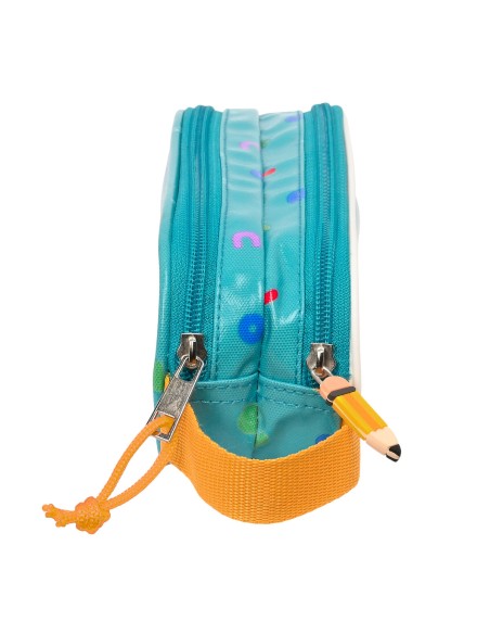 Trousse Fourre-Tout Double CoComelon Back to class Bleu clair (21 x 8 x 6 cm)