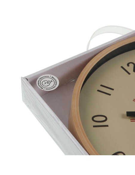 Horloge Murale Versa Beige Plastique 4 x 30 x 30 cm