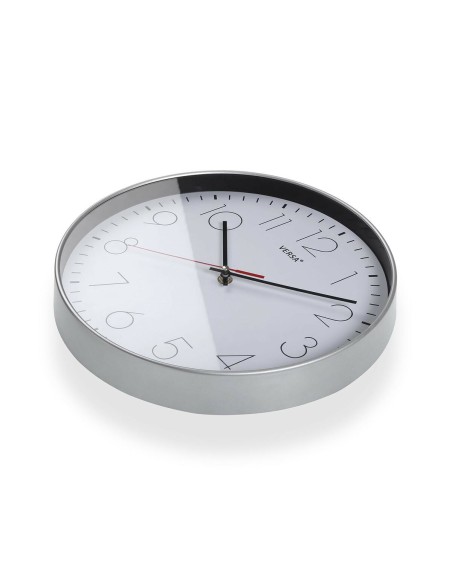 Horloge Murale Versa Blanc Argenté Plastique Quartz 4,3 x 30,5 x 30,5 cm