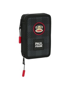 Trousse Scolaire avec Accessoires Paul Frank Campers Noir 12.5 x 19.5 x 4 cm (28 Pièces)