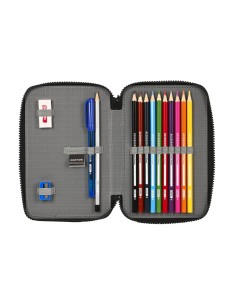 Trousse Scolaire avec Accessoires Paul Frank Campers Noir 12.5 x 19.5 x 4 cm (28 Pièces) 2