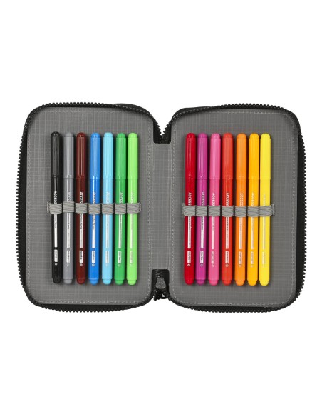 Trousse Scolaire avec Accessoires Paul Frank Campers Noir 12.5 x 19.5 x 4 cm (28 Pièces)