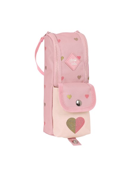 Trousse d'écolier Glow Lab Hearts Rose (6 x 21 x 6 cm)