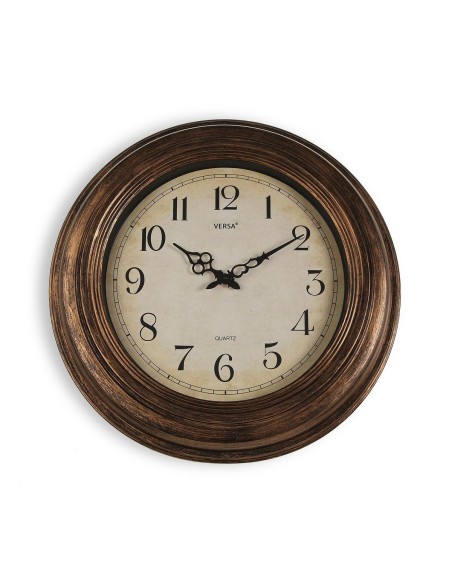 Horloge Murale Versa Antique Doré Plastique 4,5 x 51 x 51 cm