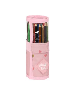 Trousse Scolaire avec Accessoires Glow Lab Hearts Rose (27 Pièces) (7 x 20 x 7 cm)