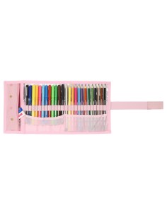 Trousse Scolaire avec Accessoires Glow Lab Hearts Rose (27 Pièces) (7 x 20 x 7 cm) 2