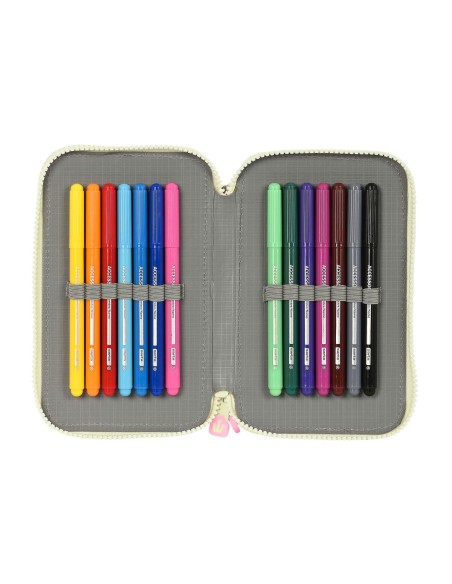 Trousse Scolaire avec Accessoires Glow Lab Magic flow Beige 12.5 x 19.5 x 4 cm (28 Pièces)