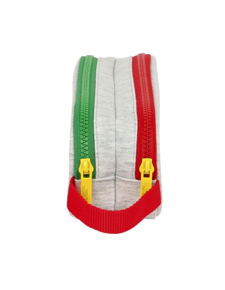 Trousse Fourre-Tout Double Benetton Pop Gris (21 x 8 x 6 cm)