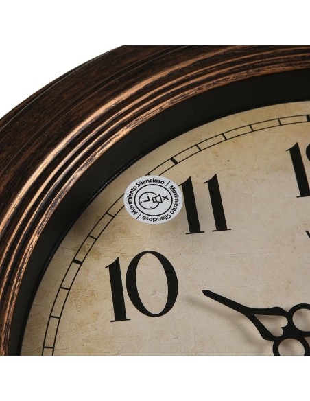 Horloge Murale Versa Antique Doré Plastique 4,5 x 51 x 51 cm