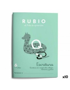 Cahier d'écriture et de calligraphie Rubio Nº06 A5 Espagnol 20 Volets (10 Unités)