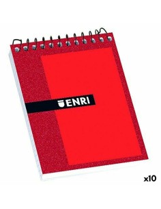 Bloc de Notes ENRI Rouge 80 Volets 4 mm (10 Unités)