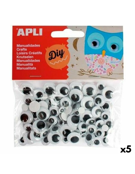 Lot d'autocollants Apli Yeux Noir 5 Unités
