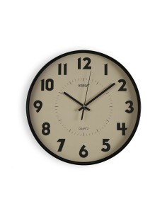Horloge Murale Versa Beige Plastique 4 x 30 x 30 cm