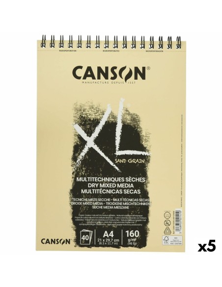 Bloc à dessin Canson XL Sand Naturel A4 5 Unités 40 Volets 160 g/m2