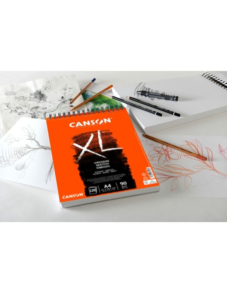 Bloc à dessin Canson XL Esboso 20 Volets Blanc Naturel A4 5 Unités 90 g/m²