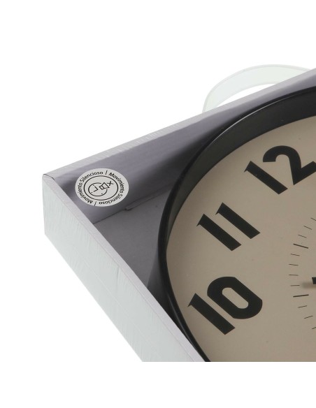 Horloge Murale Versa Beige Plastique 4 x 30 x 30 cm