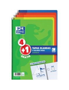 Lot de cahiers Oxford Multicouleur Din A4 80 Volets 21,5 x 31,5 cm 5 Pièces