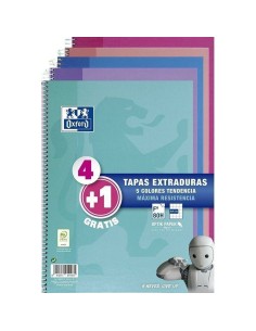 Cahier Oxford Multicouleur Din A4 80 Volets 21,5 x 31,5 cm 5 Pièces