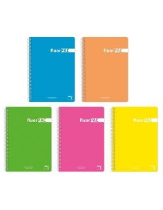 Cahier Pacsa FluorPAC Multicouleur Din A4 80 Volets 21,5 x 31,5 cm 5 Pièces