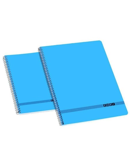 Cahier ENRI Couverture souple Bleu 80 Volets 4 mm quarto (10 Unités)
