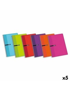 Cahier ENRI Multicouleur Din A4 80 Volets (5 Unités)