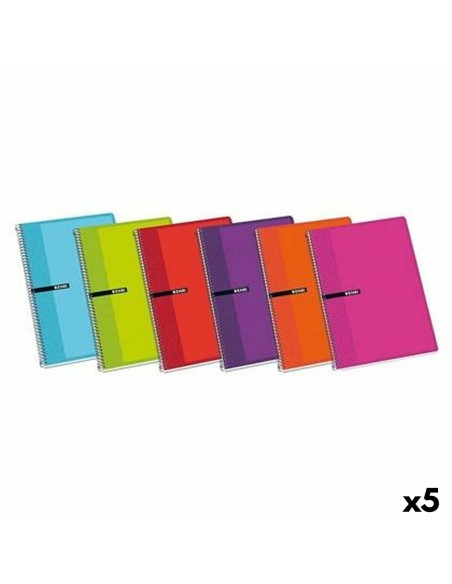 Cahier ENRI Multicouleur Din A4 80 Volets (5 Unités)