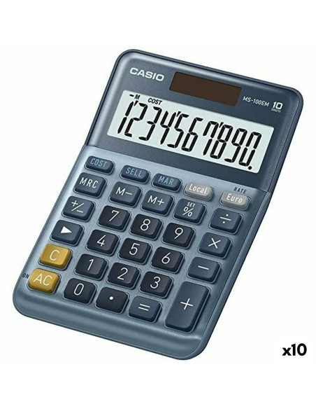 Calculatrice Casio MS-100EM Bleu (10 Unités)