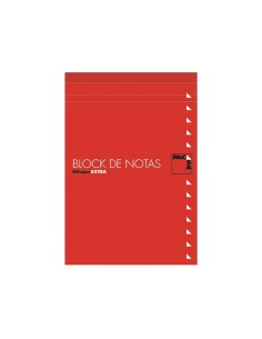 Bloc de Notes Pacsa Rouge 80 Volets 10 Pièces