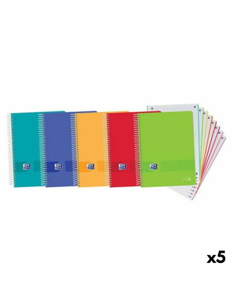 Lot de cahiers Oxford Multicouleur A4 160 Volets (5 Unités)