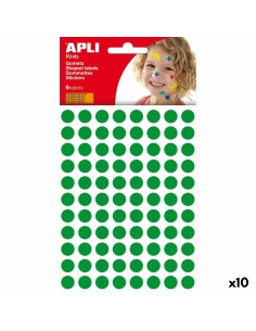Autocollants Apli Kids Gomets Vert Rond (10 Unités)