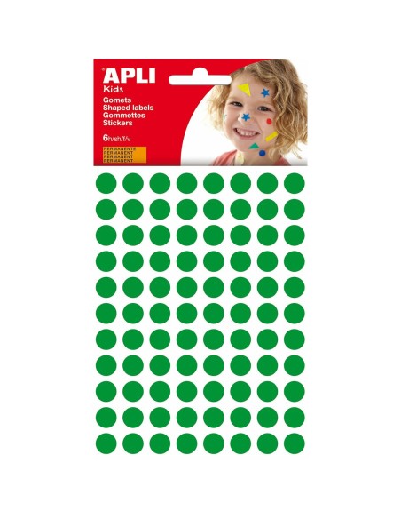 Autocollants Apli Kids Gomets Vert Rond (10 Unités)