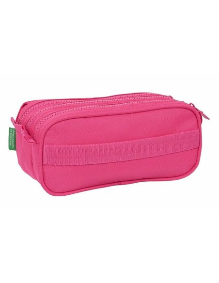 Trousse Fourre-Tout Triple Benetton Raspberry 21,5 x 10 x 8 cm Fuchsia