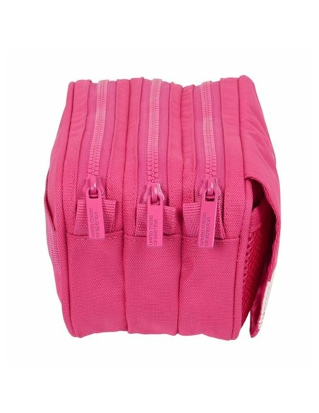 Trousse Fourre-Tout Triple Benetton Raspberry 21,5 x 10 x 8 cm Fuchsia